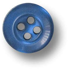 20er Set blau schimmernde Blusenknöpfe aus Kunststoff mit vier Löchern. Ø: ca. 10mm!