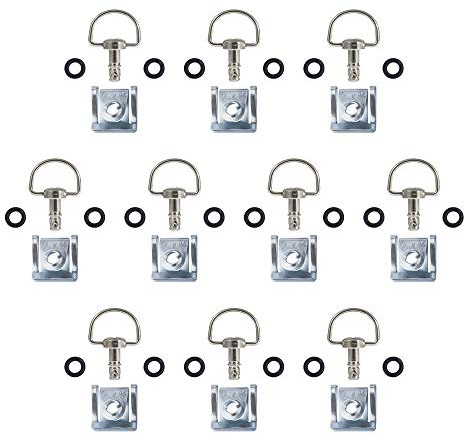 Oldbones - Elementi di fissaggio per moto da corsa a sgancio rapido con anello a D tipo C, 17 mm, colore argento cromato (confezione da 10)