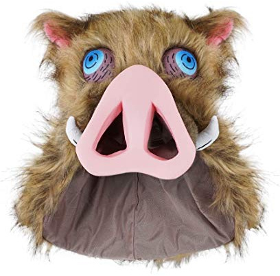 CoolChange Wildschwein Maske/Mütze mit Fell von Inosuke Hashibira | Eberkopf für D. Slayer Fans