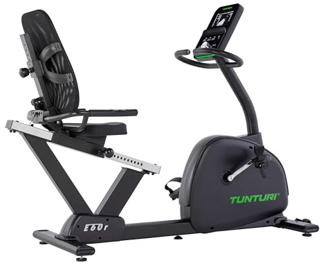 Tunturi Signature E60 Liegefahrrad - Fitnessgerät mit tiefem Einstieg - Ergonomisch anpassbar - 48 Programme - Transportrollen
