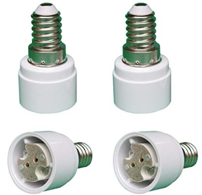 ShuoHui 4 adattatori da E14 a G4 MR16 GU5.3 GU4 per lampadine LED o alogene
