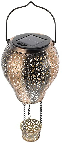 OSALADI Solar Hanging Laternen Retro Heißluftballon Solar Lantern LED Solar Gartenlichter Metall Lampe Außen wasserdichte Dekorative Licht für Garten Terrasse Gartendekoration
