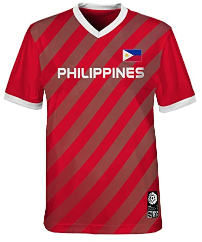 Official 2023 Women's Football World Cup Kids Team Shirt, Philippines, Red, 7 Years