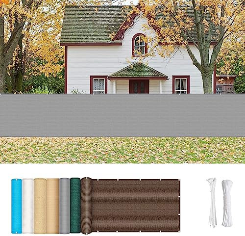 Balkon sichtschutz 100 x 950 cm Reißfest UV-Schutz atmungsaktiv Windschutz Balkonverkleidung mit Ösen und Kabelbinder für Balkon Zaun Terrassen Garten, Grau
