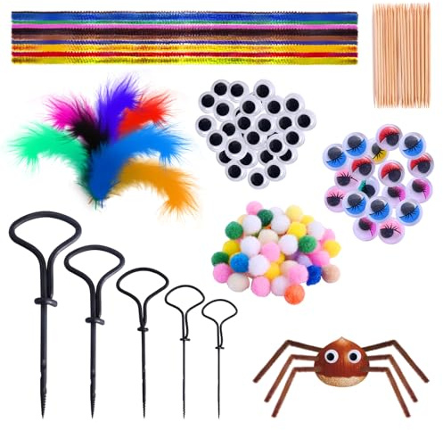 Abnaok 335PCS Kastanien Bastelset Kastanienbohrer Kinder, DIY Bastelset Herbst Basteln Kinder