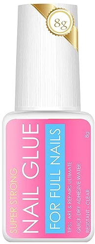 8g Extra Strong False Nail Glue for Nail Repair, Artificial Tips, Acrylic Tips - Super Strong Adhesive for Manicure