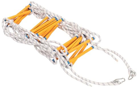 EGTink Strickleiter Feuerleiter Fluchtleiter,10m Rettungsleiter mit Haken für 2-3 Stöckiges Haus,Notleiter Mehrzweckleiter Feuerleiter,für Balkon Geländer Baumhaus