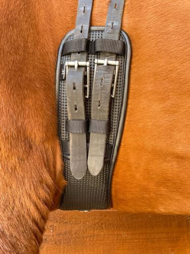 Preto New Synthetic Waffle Neoprene Dressage Girth Anatomical With Elasticated Ends Horse Equine Saddle Girths Anti-Chaff Anti-Gall Comfort Cushioning Performance Ergonomically Shaped Flexible 24