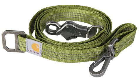 Carhartt Pet Durable Nylon Webbing Leashes for Dogs, Reflective Stitching for Visibility, Light Moss (Nylon Webbing), Large