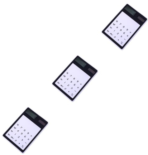 LALAFINA 3pièces Calculatrice à Écran Tactile Transparent Solaire avec Design LCD pour École Bureau Et Étudiants Noir