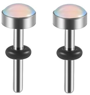 ANAZOZ 1.6mm-10mm Tunnel, Ohr Flesh Plug Edelstahl 2 Stück Ohrstecker Piercing Damen, Ohr-Stretching Ohrringe Weiß