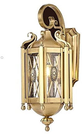 Wandlampe Außen Goldfarbene Außenwandleuchte aus Kupfer im amerikanischen Stil, Glaswandlaterne, Außenwandleuchte aus geöltem Messing mit klarem Glas for Terrasse, Garage, Veranda, Gangbeleuchtung