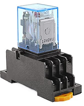 elektronischer Schalter 1 Satz MY4NJ Kleinrelais Leistungsrelais DC110V AC110V DC220V AC220V Spule 4NO 4NC Relais DIN-Schiene 14-polig + Mini-Relais (Size : AC 220V)