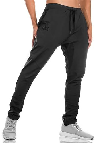 BROKIG Gym Jogginghose Herren Baumwolle mit Doppeltasche | Atmungsaktiv Laufhose Herren Lang, Sporthose Trainingshose Herren Lang Fitnessstudio Fitness Slim Fit Hose