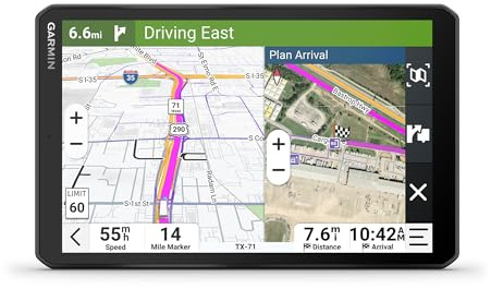 Garmin dēzl™ OTR820, Large High-Res 8” GPS Truck Navigator, Custom Routing, Satellite Imagery, Wind Speed, Community-Shared Loading Docks, Entrances and Parking, Dual-Orientation Display