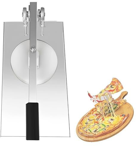 OFNHJK Manual Pizza Dough Press Machine, Tortilla Press, Commercial Stainless Steel Pizza Pastry Press Machine with Extension Rod, Press Cake Thickness: ±0.3mm, for Pizza, Tortilla, Dosa 12cm