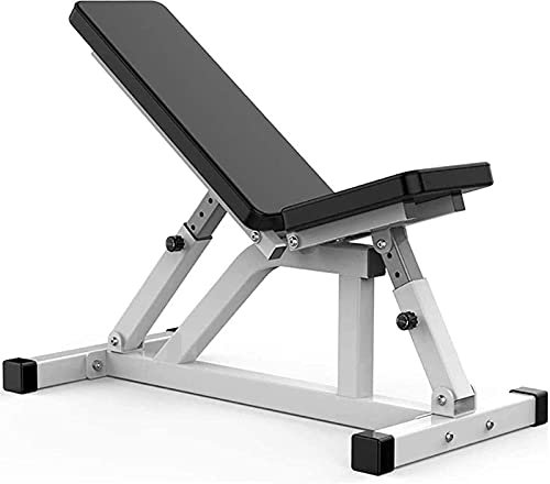 SmPinnaA Trainings-Hantelbank, Verstellbarer Fitness-Hantelhocker, Faltbare Flach-/Neigungs-/Neigungs-Mehrzweck-Hantelbank, Maximale Belastung 300 Kg