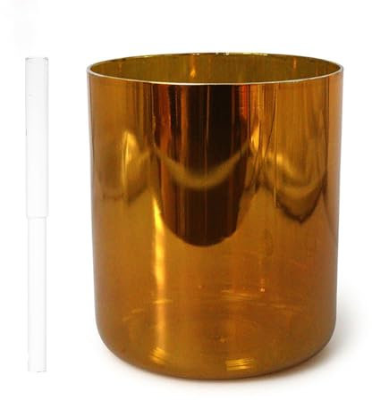 Alchemy Kristall-Klangschalen-Set, Klangheilung für Yoga, Meditation, 440 Hz, B-Note, inkl. Klöppel und O-Ring, 15,2 cm, Braun