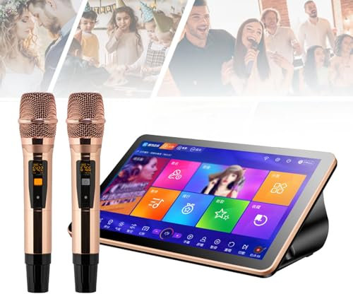Machine de karaoké tout-en-un, écran tactile de 18,5 pouces, télécommande pour téléphone et application de contrôle, machine de karaoké avec micro sans fil, lecteur de karaoké chantant KTV ,2TB