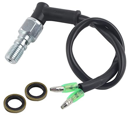 Universal Motorrad Heckset Hydraulisch Bremslichtschalter mit Waschmaschinen Aluminiumhydraulikbremsdruck Lichtschalter für die Meisten Arten von Motorrädern Schwarz (M10x1.25)
