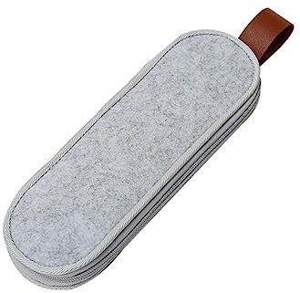 PAMINGONO Wasserdichte Filz-bestecktasche Leicht Und Tragbar Mit Strohhalm Messer-gabel-aufbewahrung Für Outdoor Camping Picknick Reise in Hellgrau
