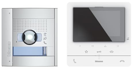 BTICINO, Flex ONE Classe 100 V16E + Sfera, 2 fili, con display LCD da 5, stazione porta SFERA allmetal, telecamera a colori di alta qualità da 5 megapixel, IP54, IK10 con trasformatore campanello