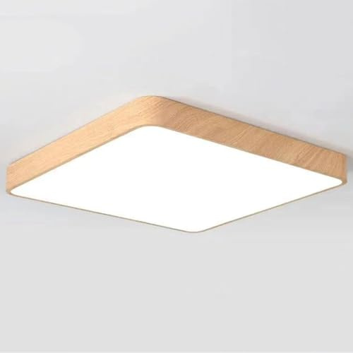 YNAHZAOK Lámpara De Techo Inteligente, Lámparas De Techo LED, Lámpara Plana Moderna De Montaje Empotrado Cuadrado, Iluminación De Tres Tonos 3000K / 4500K / 6000K, Funciona con Alexa, para Dormitorio