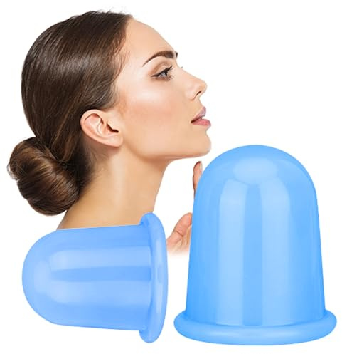 Menibeuty 2Pcs Ventosa Celulitis, Copas Masaje Celulitis, We -leda CeIulitis Masajeador, Ventosas Faciales, Ventosas Cuidado para Cara Cuello Espalda Salud Mejora la Circulación(grande y medio)