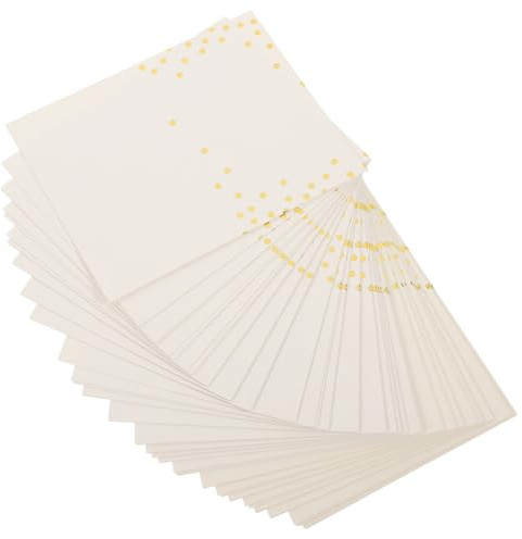 FONDOTIN Segnaposto Da Tavolo in Carta Dettagli Dorati, 50 Pezzi Vuoti Per Matrimonio e Feste, Biglietti Di Carta Eleganti Per Nomi e Numeri, Facilmente Scrivibili e Pratici Per Ricevimenti