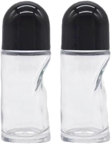 Rzcin 2 Pcs 50ml Glass Essential Oil Roller Refillable Roll on Bottles Empty Deodorant Containers Rollerball Beauty and Personal Care Tools for Fragrance Cosmetics