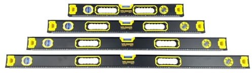 WELDINGER Wasserwaagen Set 230-1200 mm 5 Stück magnetisch Top View zwei Libellen