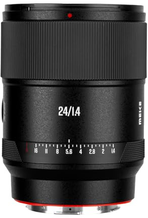 Meike AF 24mm F1.4 Ultra Grand Angle Auto Focus à Ouverture Large STM Plein Cadre Haute Résolution 10K Objectif Prime Compatible avec Panasonic Lumix Sigma L Appareils Photo S1H S1 S5 S5 Mark II S1R