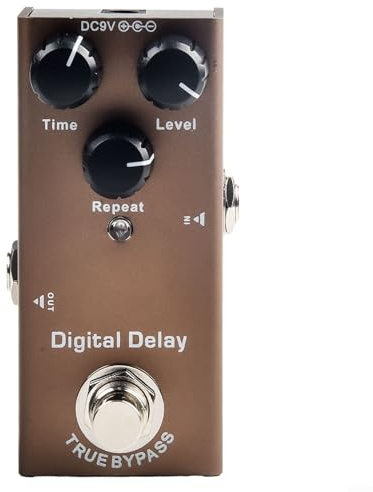 TDCuizent Pédale d'effet portable pour guitare électrique avec retard de distorsion, chorus, trémolo, overdrive, effets numériques et analogiques pour guitare électrique pour alimentation 9 V (H)
