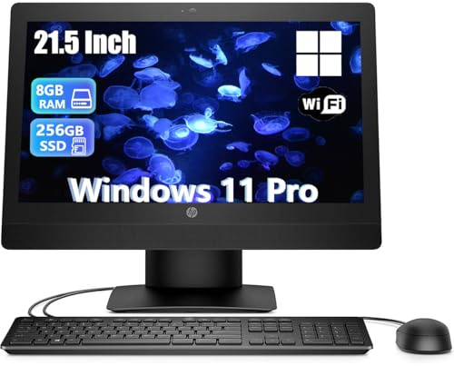 HP ProOne 600 G3 Ordinateur de bureau tout-en-un avec écran de 21,5 , Intel Core i3-7100, 8 Go de RAM, SSD 256 Go, clavier américain, WiFi, Bluetooth, Windows 11 Pro (reconditionné)