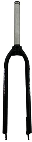 Forcella rigida per mountain bike 26/27,5/29'' MTB 1-1/8'' dritta senza filettatura in lega di alluminio ultraleggera freno a disco anteriore per bicicletta QR 9mm (colore: nero opaco, misura 29'')