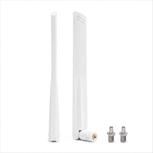 2 Piezas Antena 5G LTE 600-6000MHz, Antena WiFi Omnidireccional 18dBi RP SMA TS9 Macho, Omni-Direccional de Alta Ganancia, Compatible con Routers LTE, Módems, Cámaras Vigilancia, Extensores