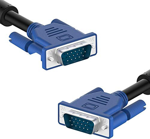 TB® VGA to VGA Cable, 1.8 m - Male to Male Monitor Extension Cable - Blue Supports resolutions at 800x600 (SVGA), 1024x768 (XGA), 1600x1200 (UXGA), 1080p (Full HD), 1920x1200 (WUXGA)