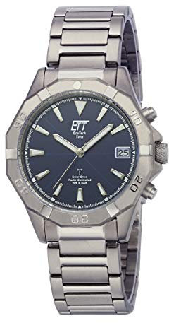 ETT Eco Tech Time Funk Solar Herren Uhr Analog mit Titan Armband EGT-11356-20M