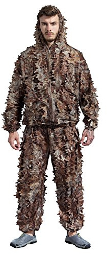 LEJUNJIE Wilder Reißverschluss der Tarnung 3D Wilder Reißverschluss Ghillie-Klage Sniper Jagdkleidung Schießen Birdwatching Taktik Outdoor-Tarnung Wildlife Photography Hide