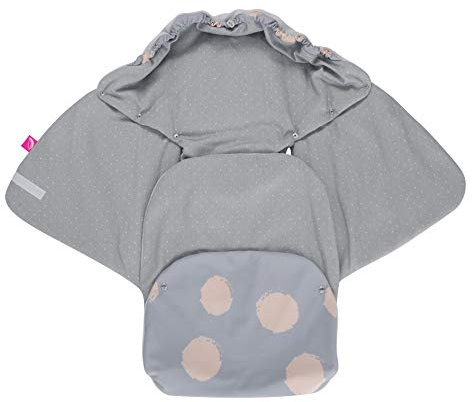 Motherhood Baby Softshell Einschlagdecke für Babyschale, Autositz, Römer und andere Marken, ideal für Kinderwagen, Fahrradanhänger, Buggy - Kleckse apricot