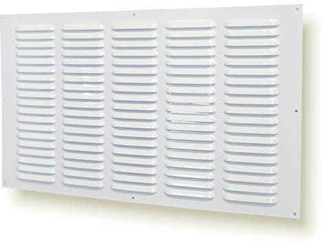 50 x 30 cm, griglia di ventilazione con zanzariera in metallo, ventilazione (50 x 30 cm, colore bianco)