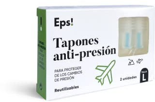 DEITERS - Eps! Tapones de Oídos Antipresión 2 Unidades, Talla L, Tapones Reutilizables y Moldeables, Protegen Cambios de Presión y Ruido, Protectores Oído, Accesorio para Viajar en Avión, Dormir Bien