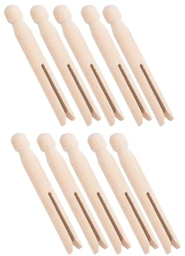 10 pièces Pinces à Linge en Bois, Pinces à Vêtements pour Séchage, Broches de Rangement et Couture pour Fil de Laine