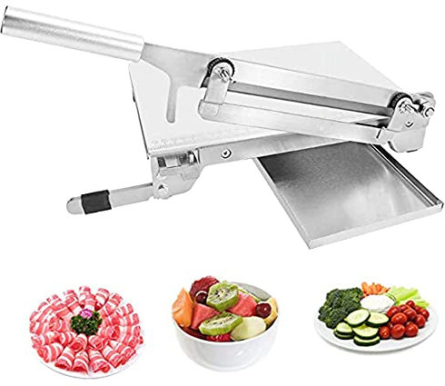 XYEJL Acero Inoxidable Cortafiambre, Rebanadora De Congelada Doméstica, Guillotina De Jamón, Pequeña Cortadora, para Carne/Alimentos/Verduras