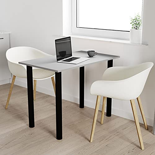 AKKE mikon 60x50 | Esszimmertisch - Esstisch - Tisch mit SCHWARZEN Beinen - Küchentisch - Bürotisch | Light Graphite