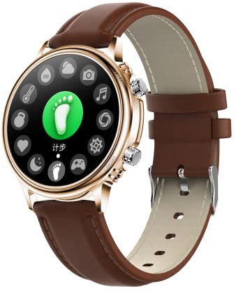 Orologi intelligenti per donne e uomini Fitness: schermo intero touch screen da 1,32 pollici, orologio tracker di attività, compatibile con iOSAndroid impermeabile per nuoto, cardiofrequenzimetro e