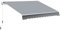 Outsunny Tenda da Sole 4x2.5 m con Braccio Avvolgibile, Tenda Parasole da Esterno a Manovella in Alluminio e Tessuto Poliestere 280g/㎡, Protezione UV, per Giardino, Balcone e Terrazza, Grigio