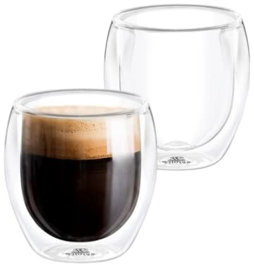 Wilmax | Dubbelväggiga termoglas | latte macchiato-glas dubbelväggiga | 250 ml | set om 2 | kaffeglas | cappuccinokoppar | dricksglas | iskaffekopp | kaffekoppar | teglas