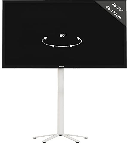 VCM TV Standfuß 32-70 Zoll | VESA max. 600x400 bis 40 kg | Fernseh Ständer aus Alu | TV Bodenständer Maße ca. H. 100 x B. 61 x T. 61 cm | Fernsehstand Xila