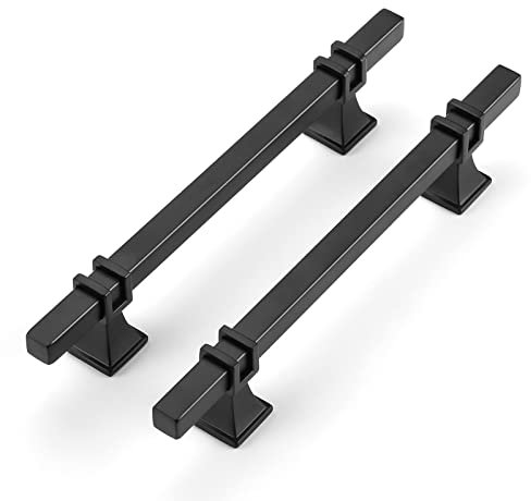 LONTAN 10 Stück Griffe Schwarz Edelstahl-Küchen- und Schubladengriffe für Möbel